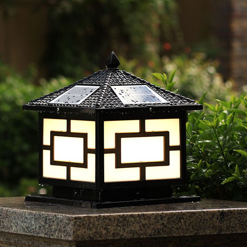 Contemporary Pillar Light Household Solar Lighting Fixture for Backyard