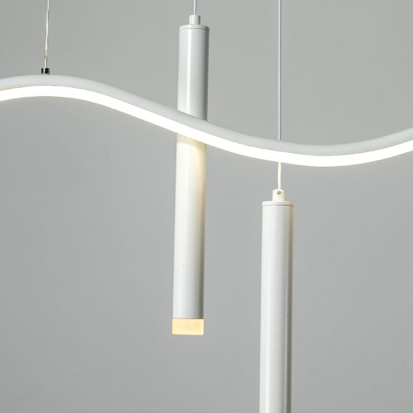 3-Light Linear Island Lighting Contemporary Metal Island Lights