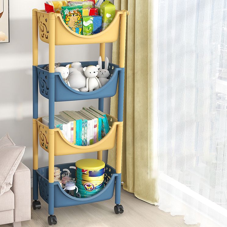 Modern Style Bookcase Etagere Open Back Plastic Bookshelf for Home