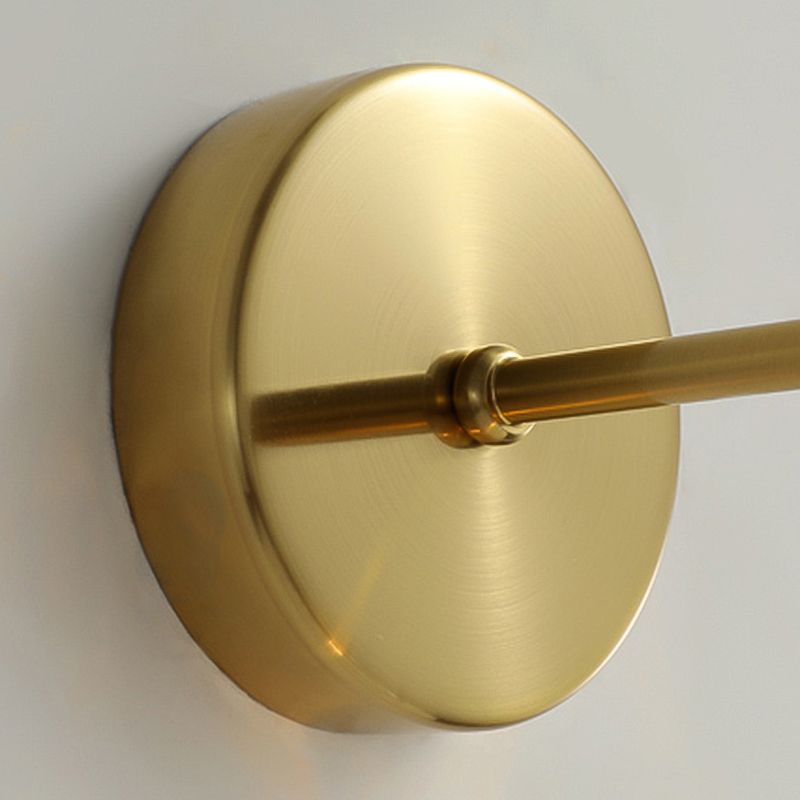 1-Light Metal Wall Sconce Modern Simple Wall Mount Lamp with Glass Shade for Bedroom