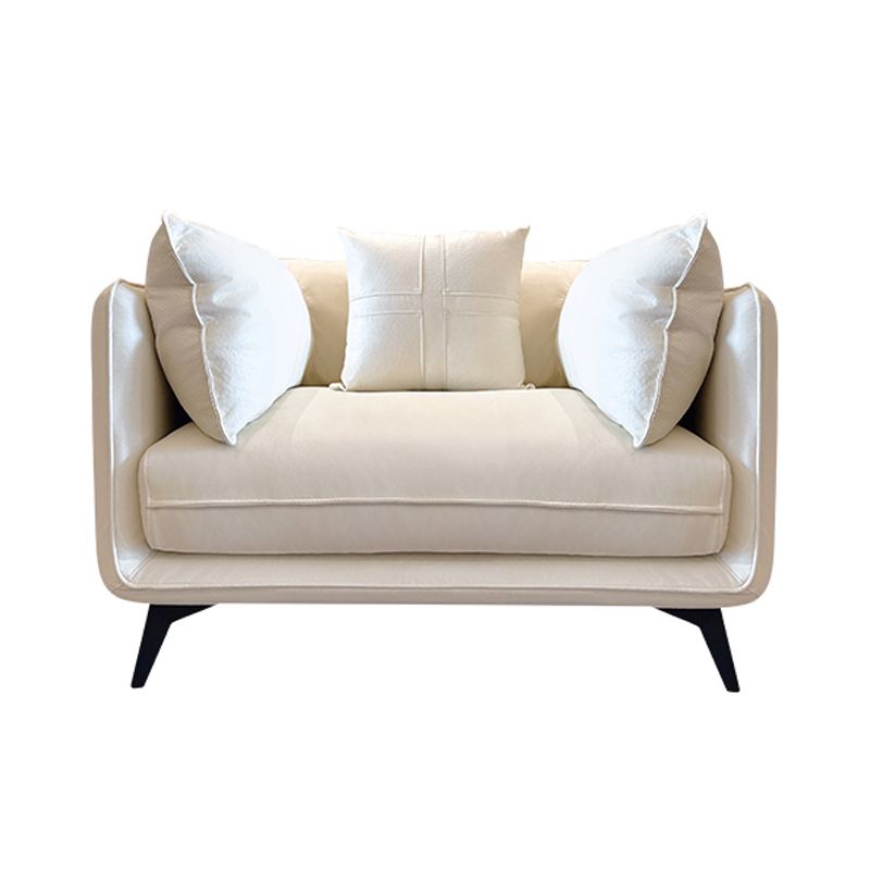 Stain-Resistant Faux Leather Square Arm Sofa/Sectional with Removable Cushions