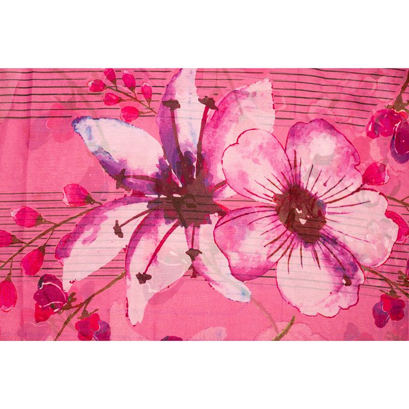 Flower Illustration Contemporary Wall Covering for Living Room, Made to Measure