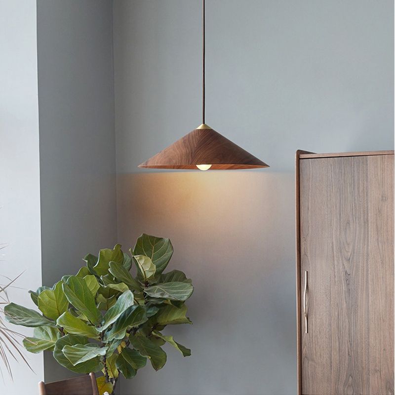 Moderno estilo simple 1 Ligera de madera ligera Lámpara de estar de lámpara colgante de sala de estar