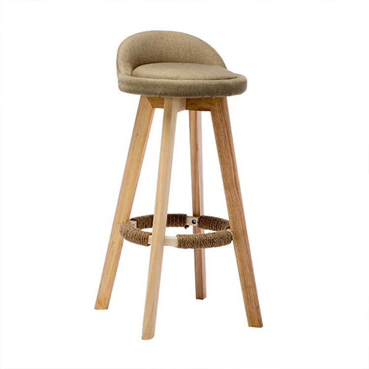 Taburete moderno sin brazos para mostrador, taburete de bar de madera para sala de estar con cojín y pedal