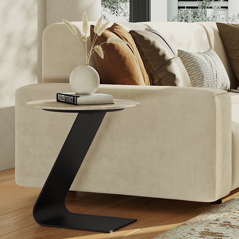 Minimalist Slate Coffee Table Round Bunching Coffee Table Sets for Living Room