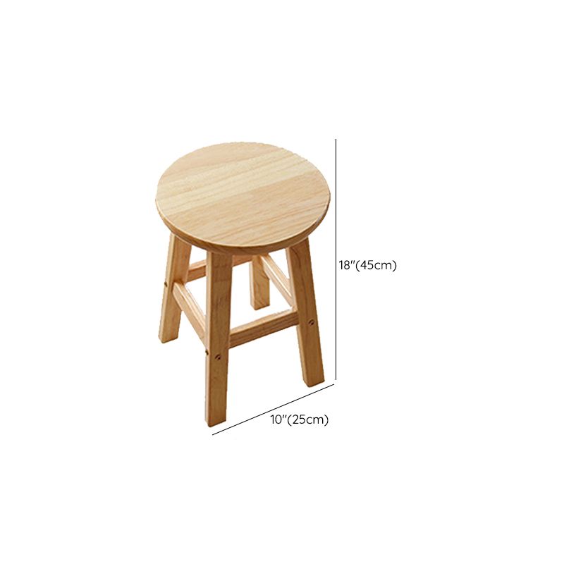 Light Wood Finish Counter & Bar Stools Modern Indoor Stools with 4 Legs
