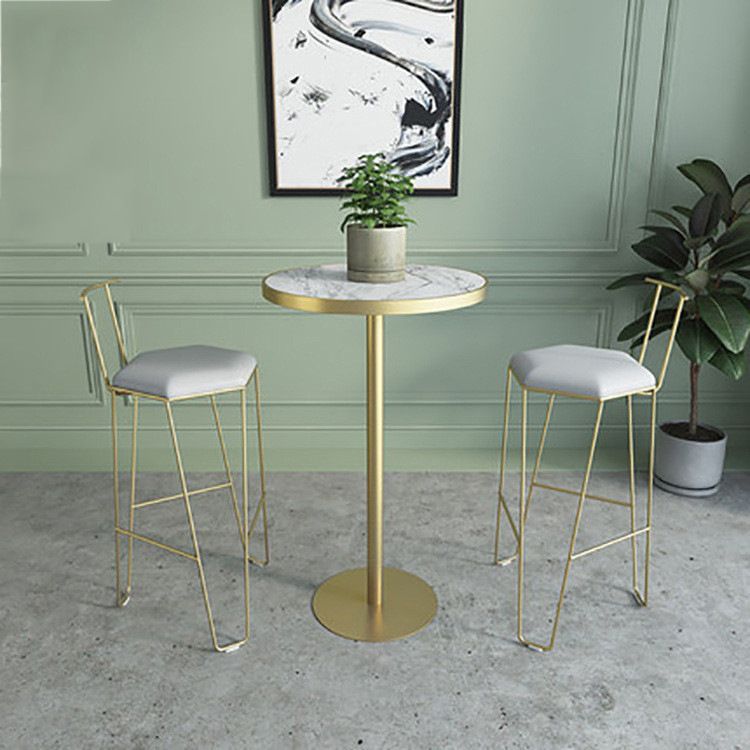 Modern Bar Table Dining Table with Pedestal Base for Kitchen Living Room