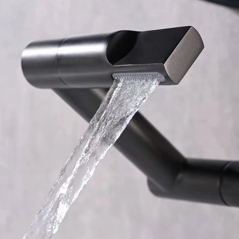 Modern Vessel Sink Faucet Solid Color Copper Centerset Lavatory Faucet for Bathroom