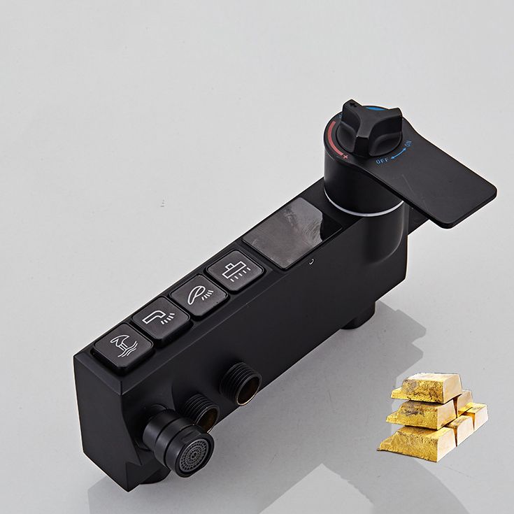 Modern Style Brass Shower System Adjustable Spray Pattern Wall Mounted Shower Combo