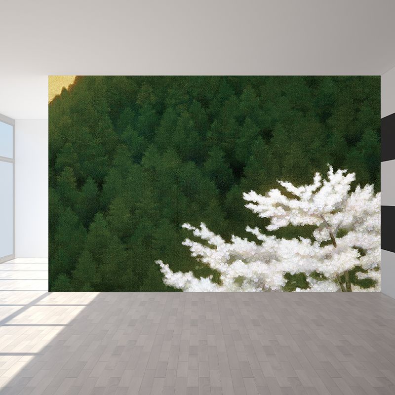 Botanical Scene Wall Mural Contemporary Decorative Bathroom Wall Covering, Personalize