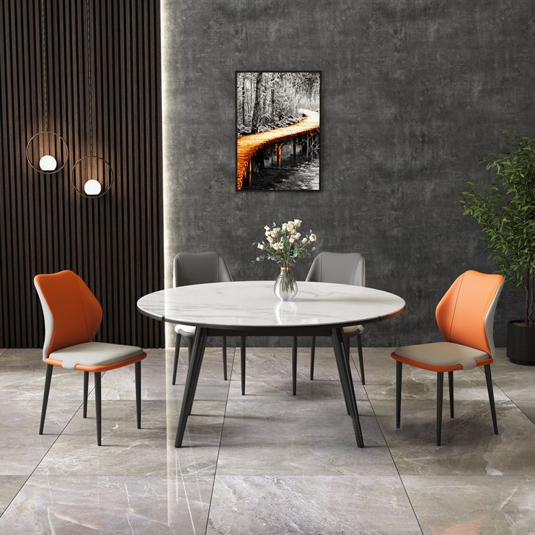 Modern Sintered Stone Dining Room Set Standard Height with 4 Legs Base Dining Furniture