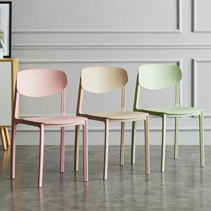 Minimalist Opening Back Dining Side Chair Kitchen Plastic Dining Side Chair