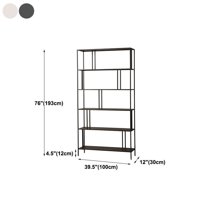Contemporary Style Bookcase Metal Open Back Bookshelf for Home Office