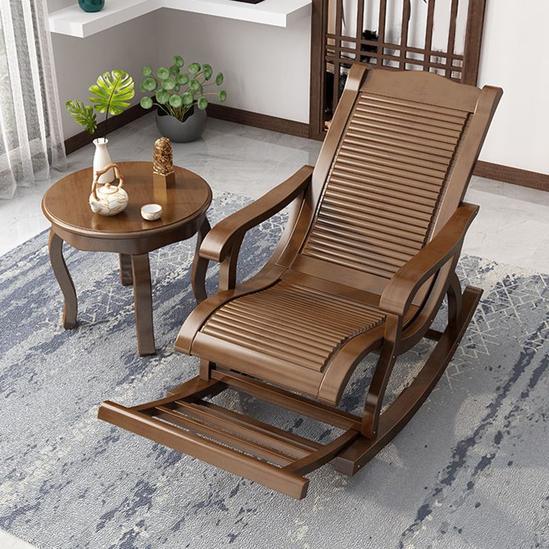 Antique Bamboo Rocking Chair Pure Color Rocker Chair for Living Room