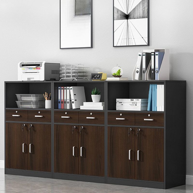 Modern Storage File Cabinet Wooden Frame Key Locking Filing Cabinet