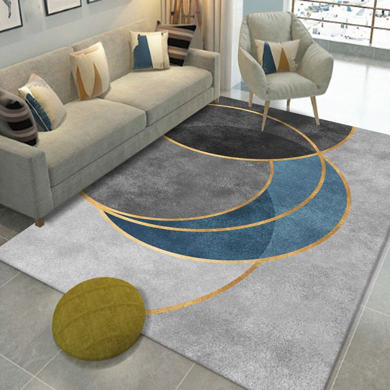Grey Tone Rug Rectangle Shape Stain Resistant Rug for Home Decor