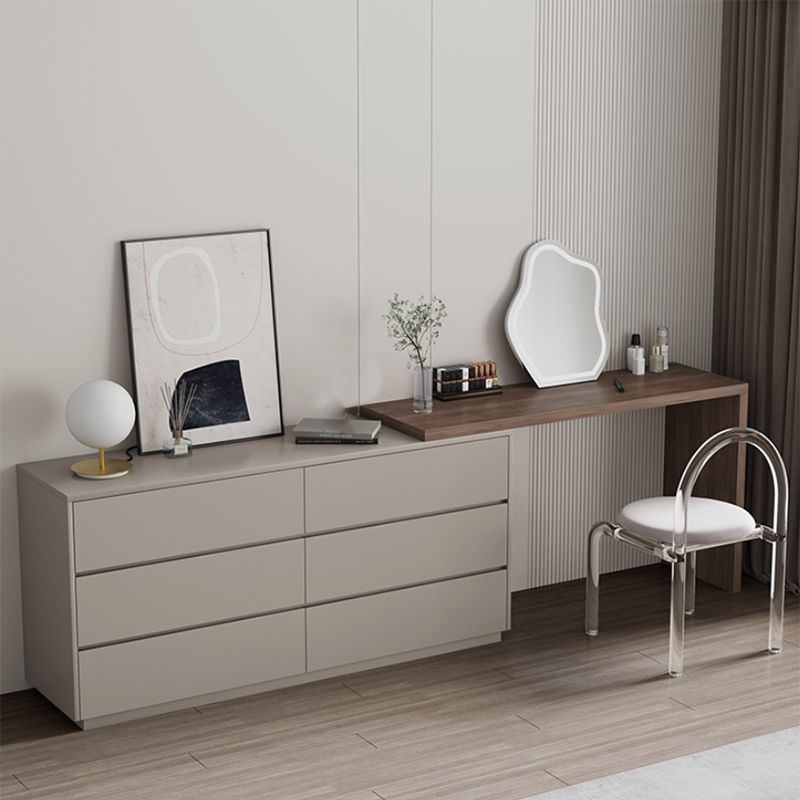 Modern Brown Solid Wood Bedroom Standing With Drawer Make-up Vanity