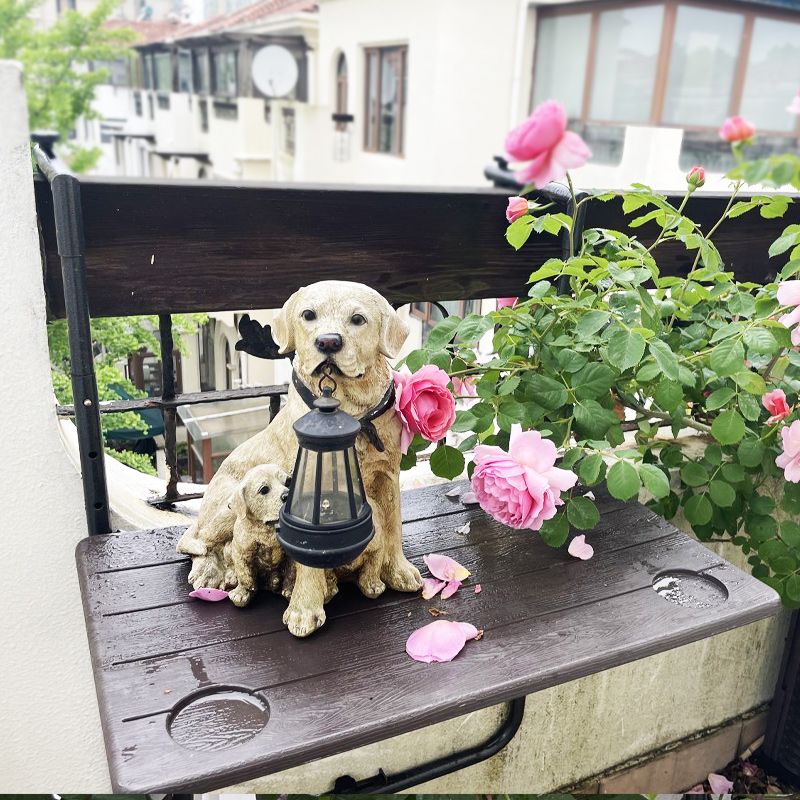 Metal Garden Table Industrial Style Casual Folding Balcony Table