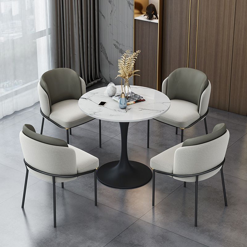 Modern 1/2/4/5 Pieces Dining Set Round Stone Dining Table for Kitchen