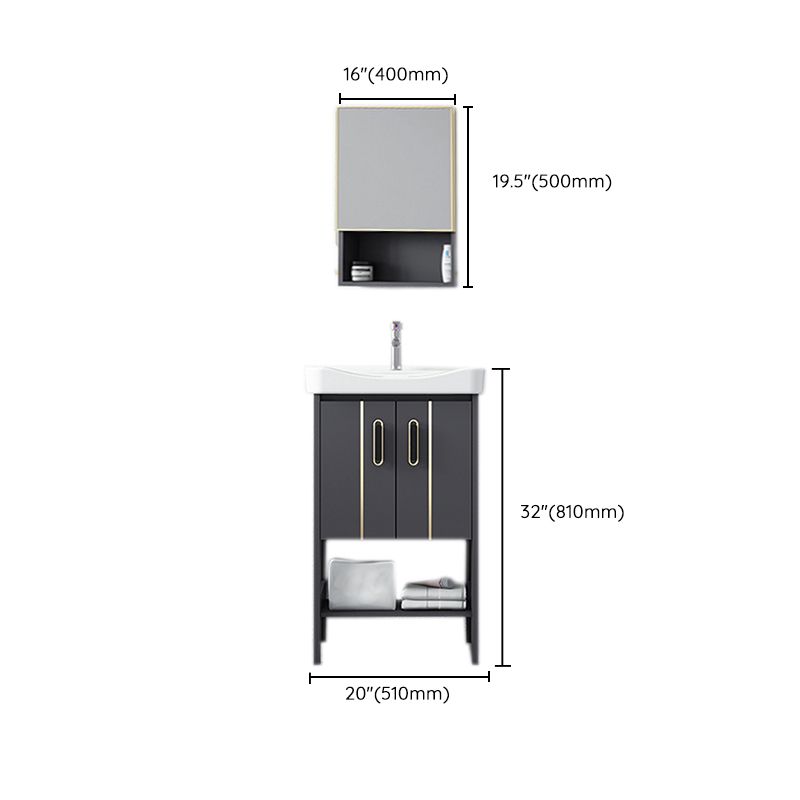 Bathroom Sink Vanity Rectangle Freestanding Mirror Standalone Cabinet Bath Vanity