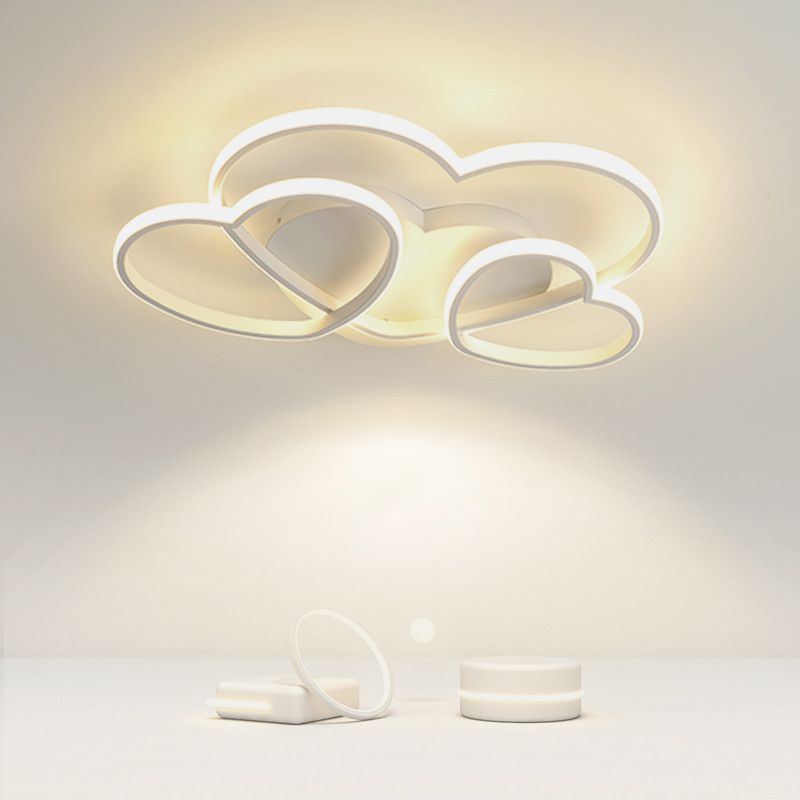 Hedendaagse Hart Flush Licht Metaal 3 Lichten Flush Mount Plafond Fixture