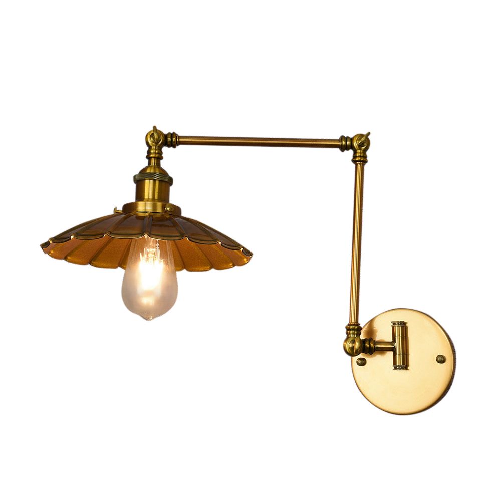 Vintage Cone Hanging Ceiling Light 1 Light Metal Pendant Lighting in Brass for Living Room