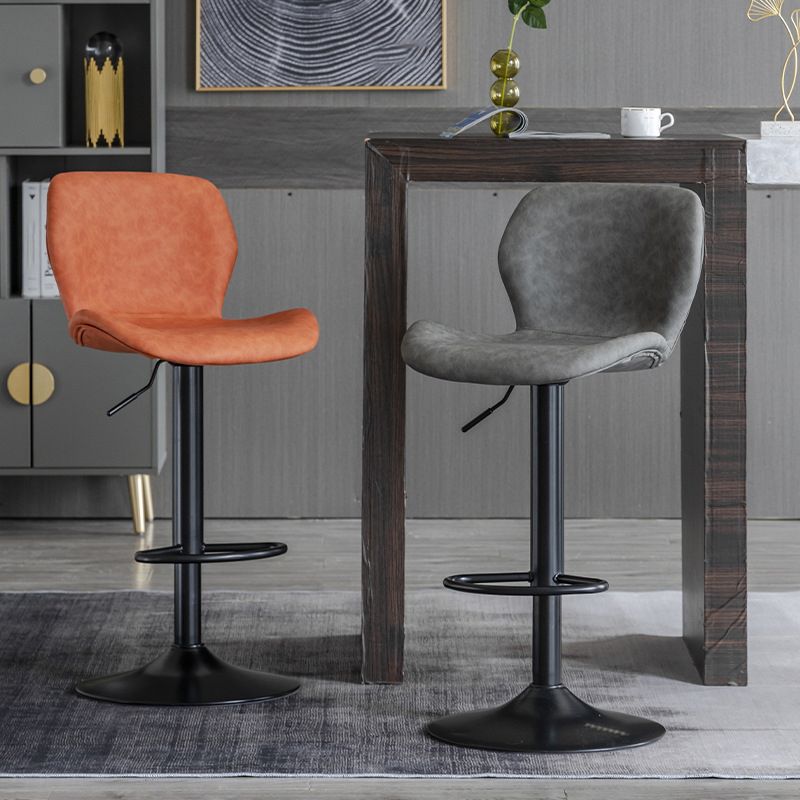 Contemporary Adjustable Height Stool Reception Leather Barstool
