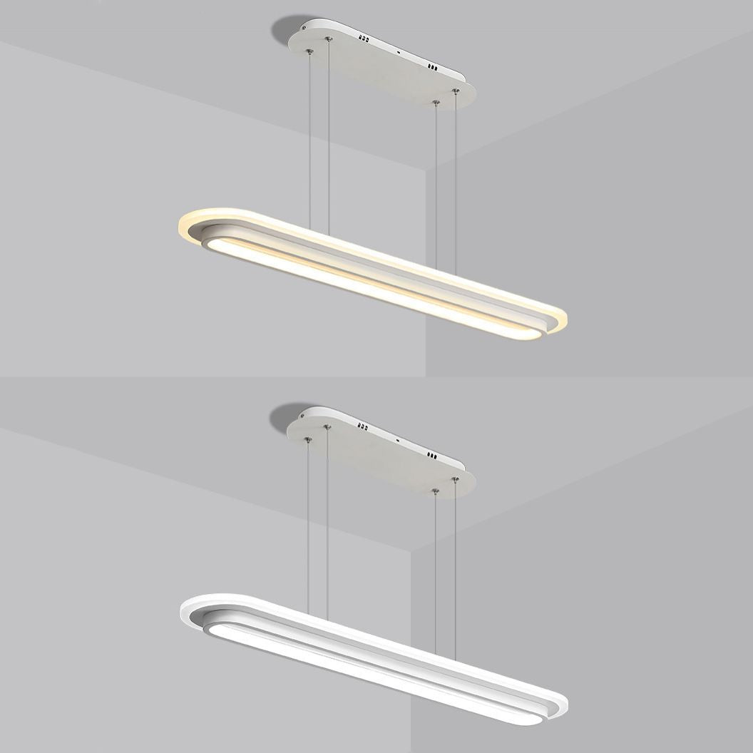 Modern Style Oval Shaped Island Pendant Metal 1 Light Island Light for Restaurant