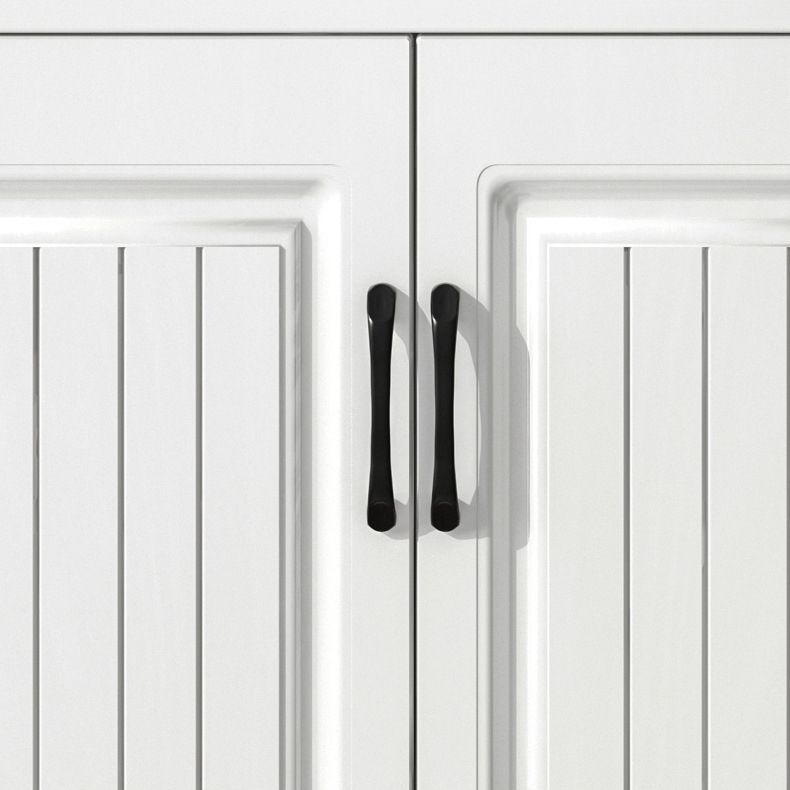 White Engineered Wood Dining Server Modern Buffet Server with Drawers