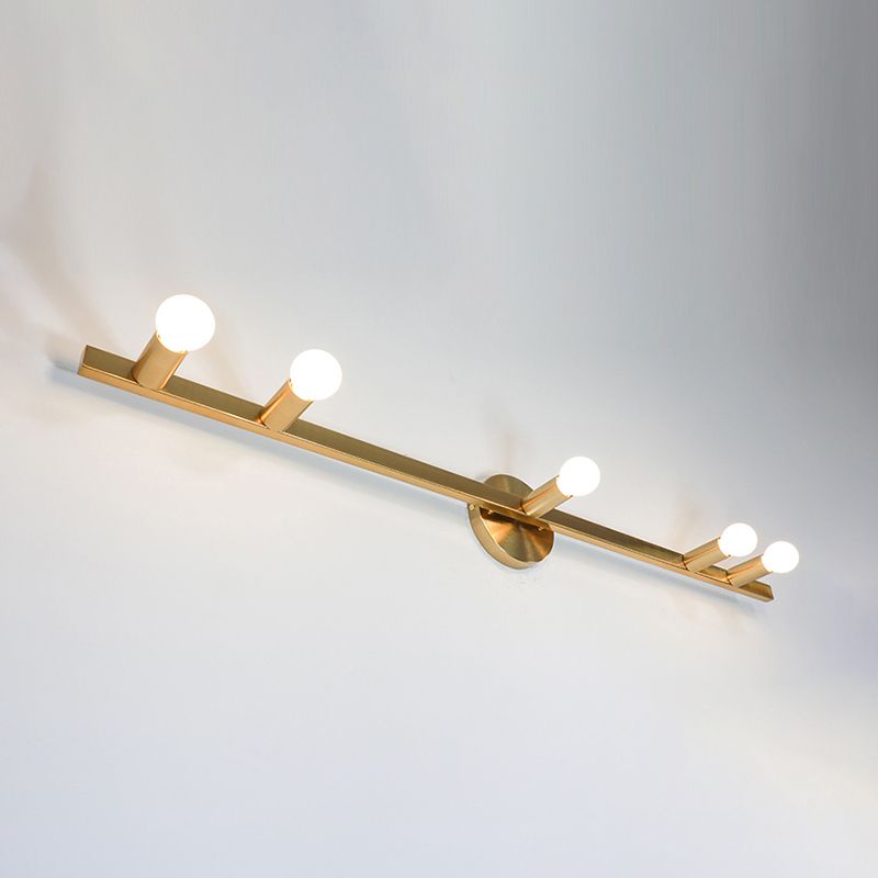Modern Wall Light Fixture Linear Metal Sconce Light in Gold Finish