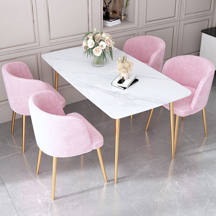 Luxury 1/2/5 Pieces Rectangle Dining Set Sintered Stone Dining Table with Chairs