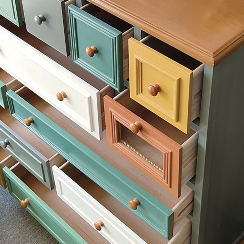 3.3"/55.9" Tall Wooden Chest, Rectangle Accent Cabinet with Drawers