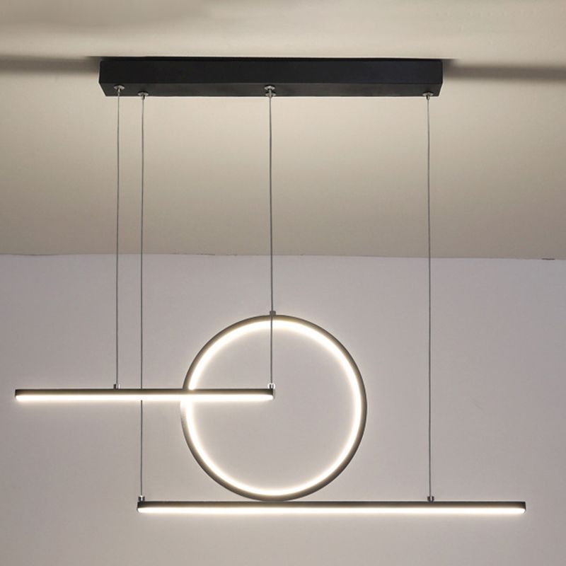 Geometric Island Light Fixture Modern Pendant Light Metal 2 Light Chandelier Lights