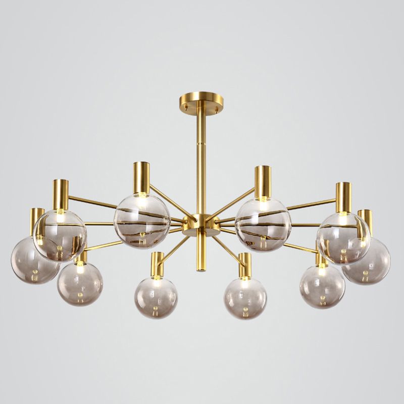 Modern Style Clear Glass Ball Chandelier Light Simplicity Multi Lights Suspension Lamp for Dining Room