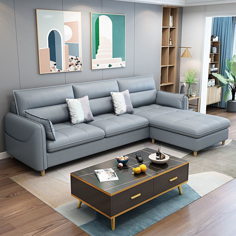 Scandinavian Modular Sofa with Pillow Top Arm and Storage for 3 People