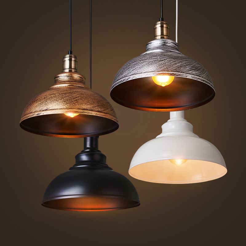 1 Luci da soffitto a forma di cupola a forma di luce in stile industriale lampade sospese in metallo per il ristorante