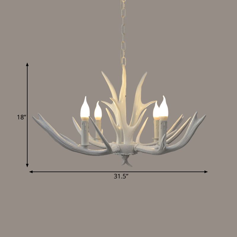 4/6 lumières Résine Chandelier Pendent Lamp Farmhouse White Bandle salon Suspended Ligting Ayémand