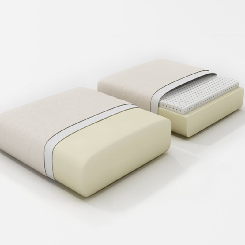 Cushion Back Contemporary Chaise Cotton 4-Seater Modular Sofa