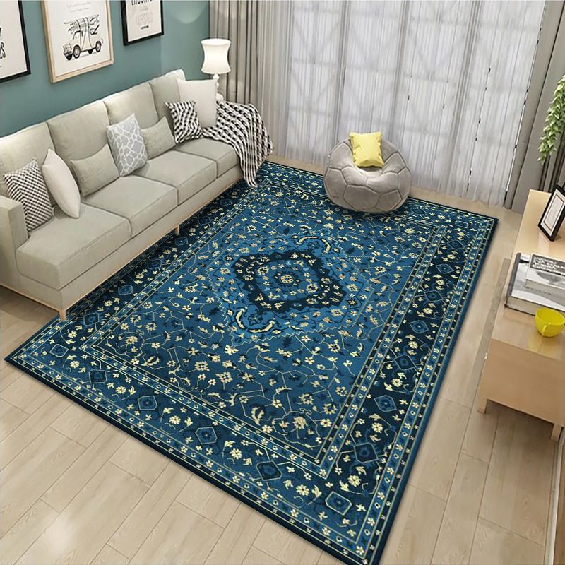 Traditioneller mehrfarbiger Teppichblumung Teppich -Fleckenresistent Teppich für Wohnzimmer