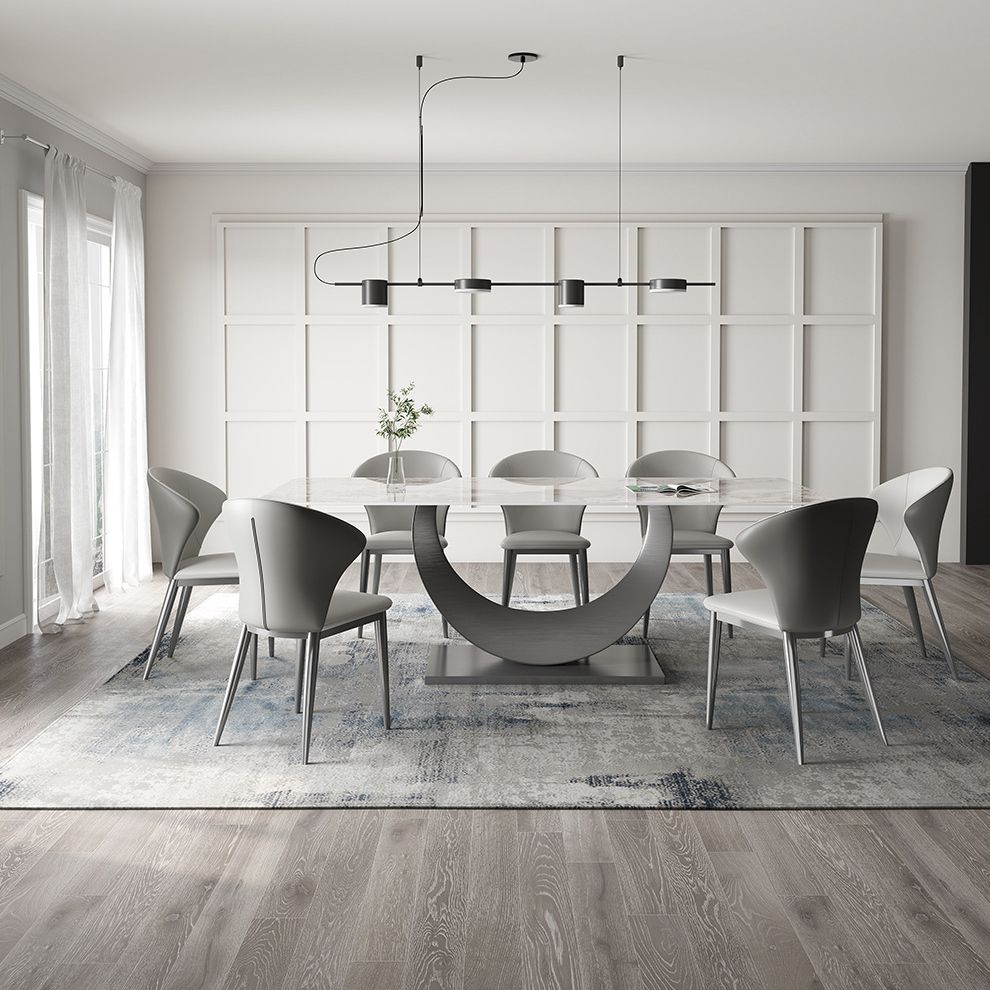 Contemporary Sintered Stone Table Set 1/3/4/5/7 Pieces Dining Set for Dining Areas