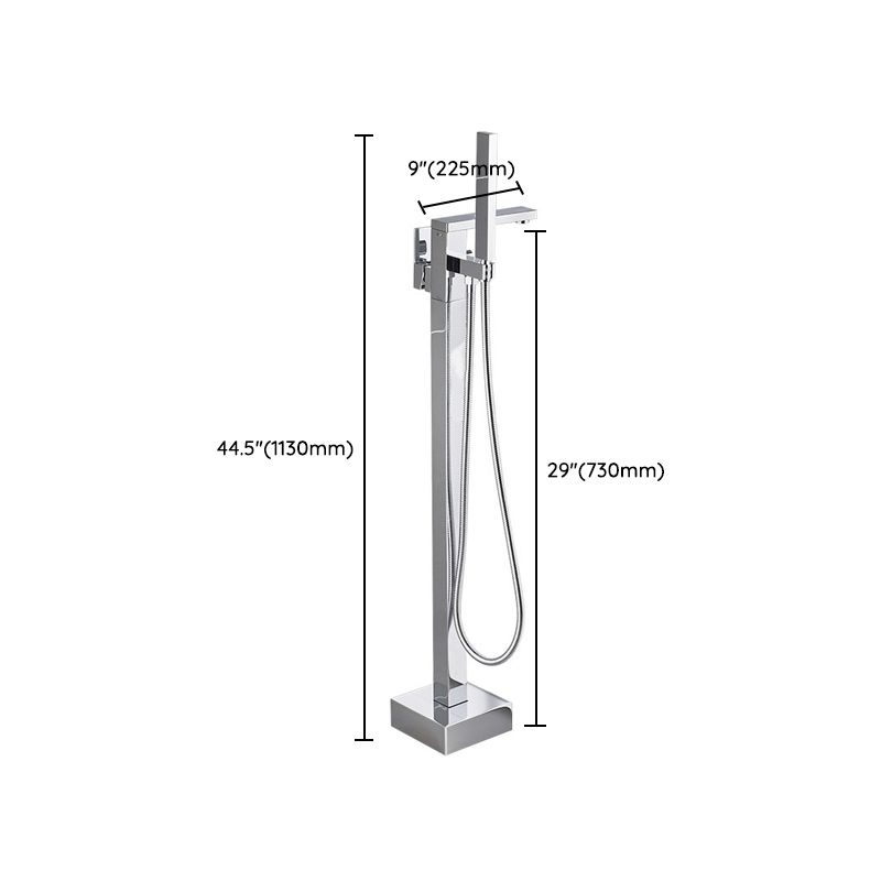 Floor Mounted Freestanding Tub Filler Metal High Arc Freestanding Bathtub Faucet