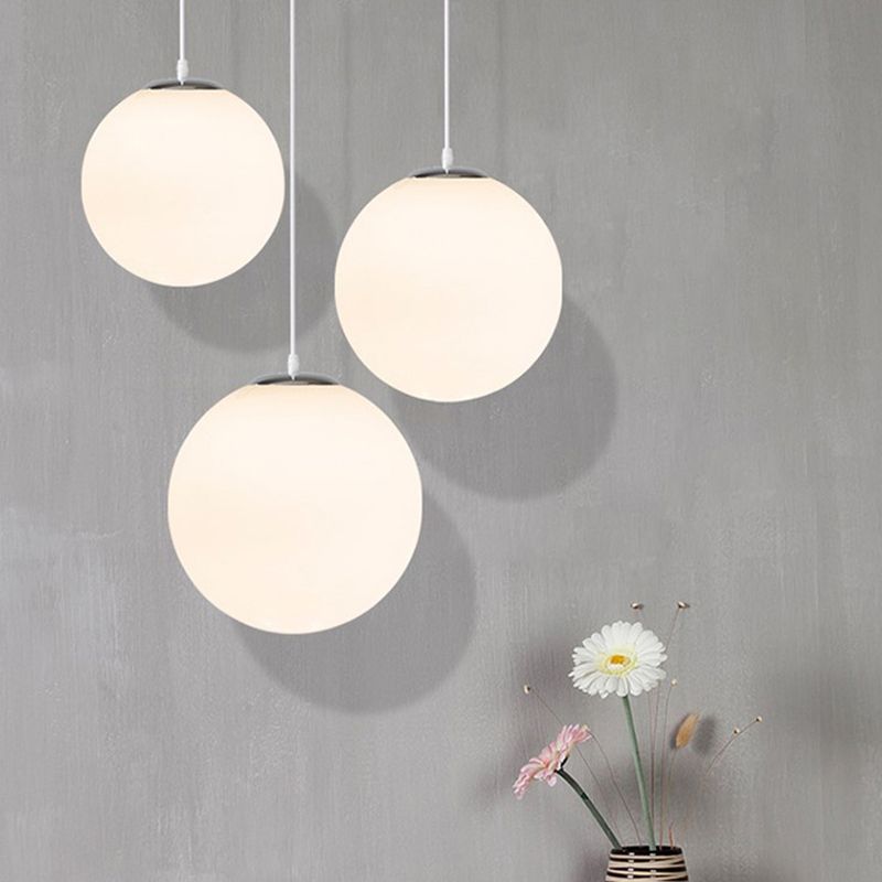 1 Light Ball Hanging Ceiling Light Modern Style Glass Hanging Lamp Kit