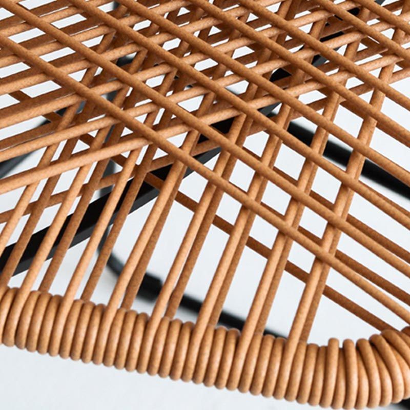 Rattan Dining Arm Chair Contemporary Dining Chair with Black Base
