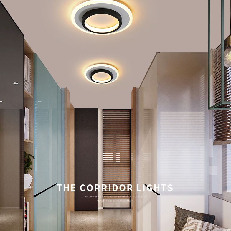 Simplicity Geometrical Flush Ceiling Light Fixture Acrylic LED Aisle Flush Mount Fixture