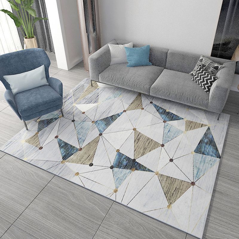 Multi Colored Geometric Print Rug Polypropylene Simple Indoor Rug Pet Friendly Stain-Resistant Area Carpet for Living Room