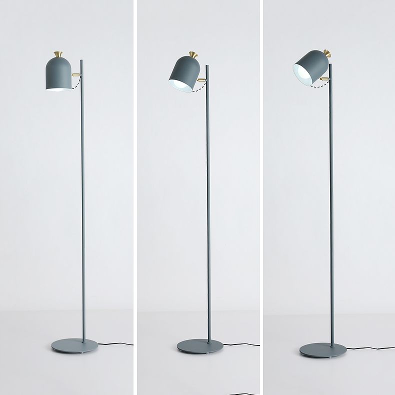 Macaron Cloche Shade Standing Lamp Metal 1 Head Bedroom Floor Light
