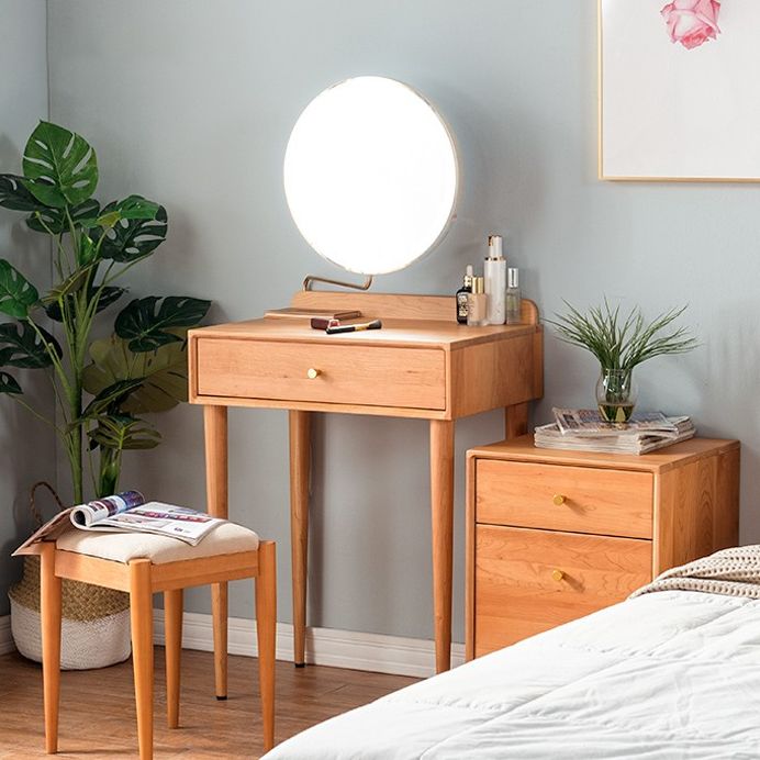 Contemporary Dressing Table Cherry Bedroom Lighted Mirror Standing Make-up Vanity