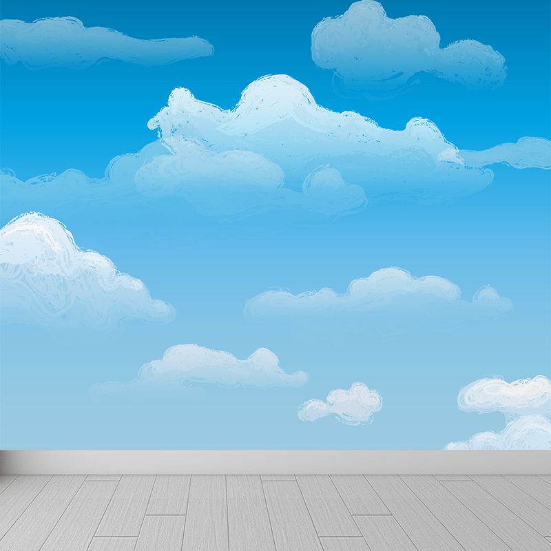 Illustration Abstract Wall Mural for Living Room, Pastel Color, Custom Size Available