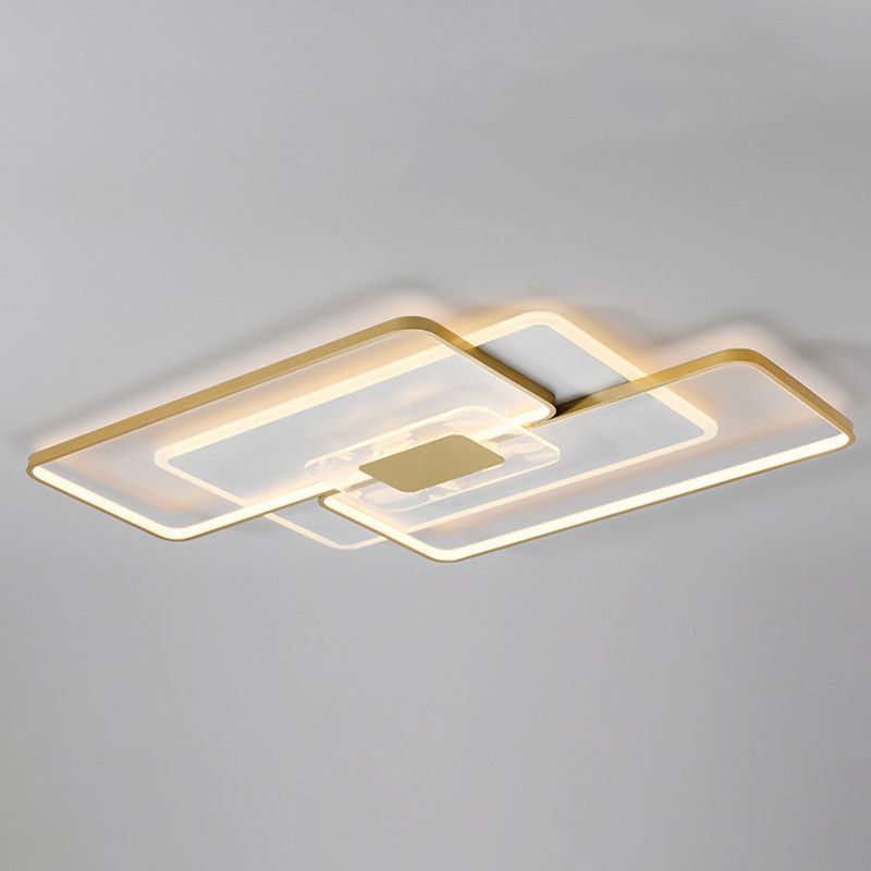 Apparecchio a soffitto sovrapposto Illuminazione semplice da incasso a LED in acrilico dorato per soggiorno