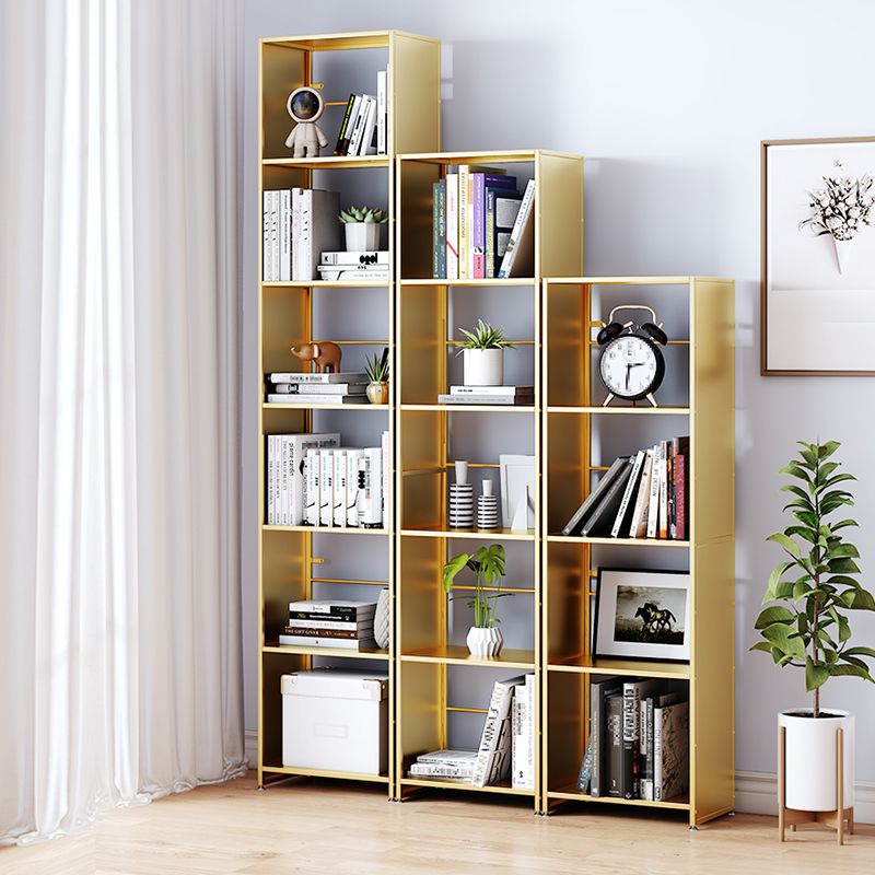 9" W Glam Antique Finish Shelf Bookcase Standard Metal Bookshelf